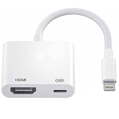 라이트닝 to HDMI 어댑터 아이폰 아이패드, 애플 MFi 인증된 1080P 라이트닝 to 디지털 AV 어댑터 동기화 스크린 컨버터, 변환기 충전 포트 아이폰 아이패드 HDMI 컨버터, 변환기 to HD TV 프로젝터 모니터