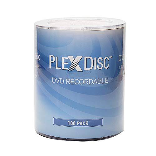 Plex 디스크 DVD-R 4.7GB 16x 브랜드 로고 기록가능 미디어 디스크 - 100 디스크 Spindle (FFP) 632-817-BX