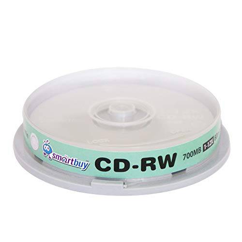 10 팩 Smartbuy CD-RW 1-12X 700MB/ 80Min 고속 로고 재기록가능 블랭크 데이터 미디어 디스크