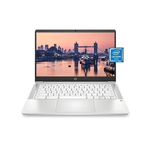 HP 크롬북 14 노트북, Intel Celeron N4000 프로세서, 4 GB 램, 32 GB eMMC, 14” HD 디스플레이, 크롬, 경량 컴퓨터 웹캠 and 듀얼 마이크, 홈, 학교, 음악, 영화 (14a-na0021nr, 2021)
