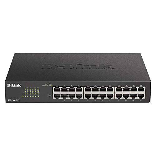 D-Link 이더넷 스위치, 24 포트 기가비트 간편 스마트 Managed 네트워크 인터넷 데스크탑 or 랙 장착가능 (DGS-1100-24V2)