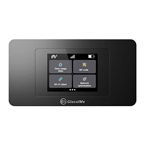 GlocalMe DuoTurbo 4G LTE 휴대용 핫스팟, No SIM 카드 Needed, Mifi 핫스팟 Unlock 디바이스 가정용 or 여행용 in 140+ 국가, 스마트 Local 네트워크 Auto-Selection, US 8GB&  글로벌 1GB 데이터, (블랙)