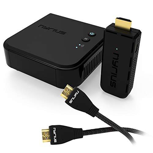 Nyrius Aries 프로+ 무선 HDMI 비디오 송신기&  리시버 to 스트림 1080p 비디오 up to 165ft from 노트북, PC, 케이블 박스, 게임 콘솔, DSLR 카메라 보너스 HDMI 케이블 (NPCS650)