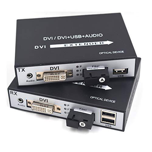 Primeda-telecom DVI 익스텐더 - DVI 비디오/ 오디오 Over 파이버 Optic Up to 20Km SC 파이버 포트 ( DVI KVM)