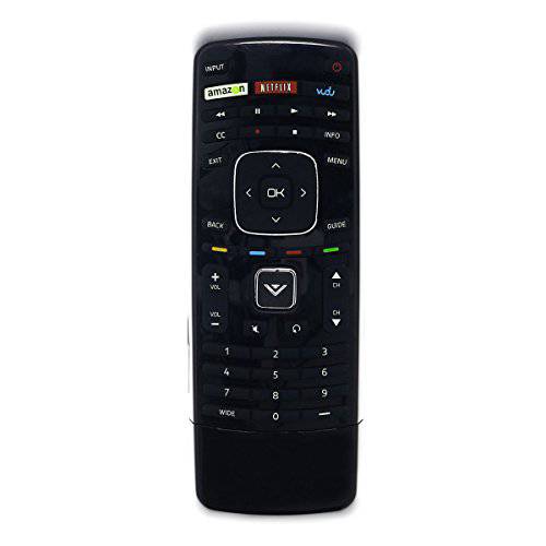 Aurabeam XRT300/ XRV1TV 교체용 TV 리모컨 Vizio XRT-300 스마트 LCD/ LED TV Vudu, 아마존, 넷플릭스, and 쿼티 키보드 후면 (098003061060/ 0980-0306-1060)