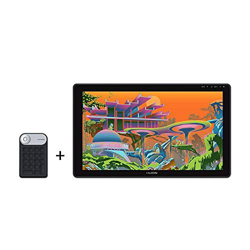 휴이온 KAMVAS 22 플러스 그래픽 드로잉 태블릿, 태블릿PC and 휴이온 미니 KeyDial KD100 무선 Express 키 리모컨