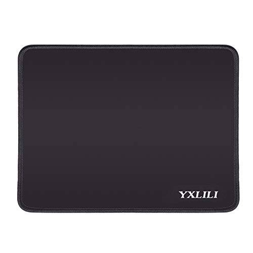 YXLILI 마우스 패드 Stitched 엣지, Water-Resistant, Premium-Textured 마우스 매트, Non-Slip 러버 베이스 마우스패드 노트북,  컴퓨터& PC, 10.6×8.3×0.1 인치 (블랙)