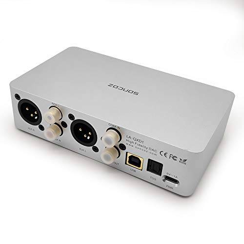 SONCOZ LA-QXD1 하이파이 오디오 디지털 to 아날로그 컨버터, 변환기 USB DAC 밸런스 ES9038Q2M 32bit/ 768kHz PCM/ DSD512 XMOS XLR/ USB/ OPT/ 동축 입력 실버