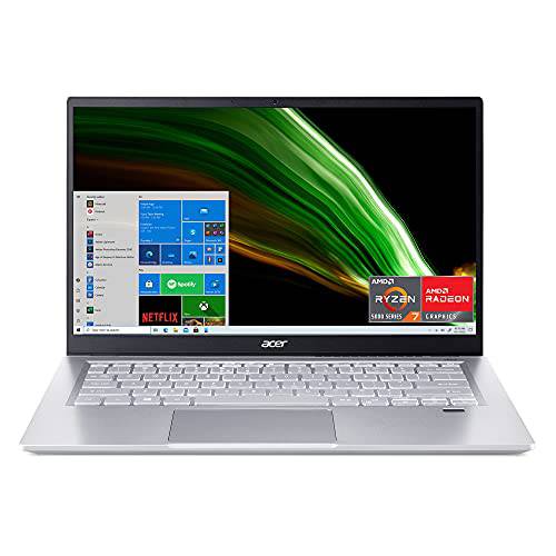 Acer 스위프트 3 Thin&  라이트 노트북 | 14 풀 HD IPS 100% sRGB 디스플레이 | AMD 라이젠 7 5700U Octa-Core 프로세서 | 8GB LPDDR4X | 512GB NVMe SSD | 와이파이 6 | 백라이트 KB | FPR | 아마존 알렉사 | SF314-43-R2YY