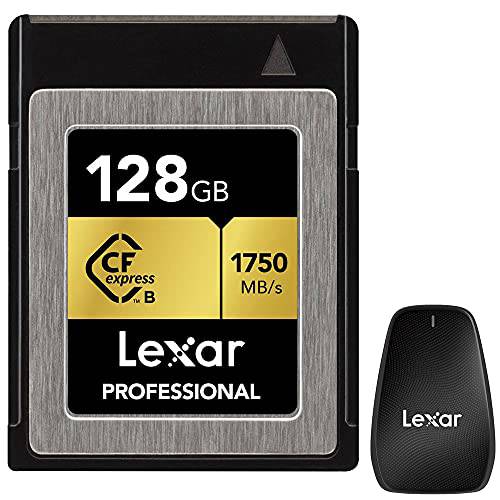 Lexar LCFX10-128CRBNA 128GB 프로페셔널 CFexpress (CFX) 타입 B 메모리 카드 번들,묶음 Lexar 프로페셔널 CFexpress 타입 B USB 3.2 세대 2x2 리더, 리더기
