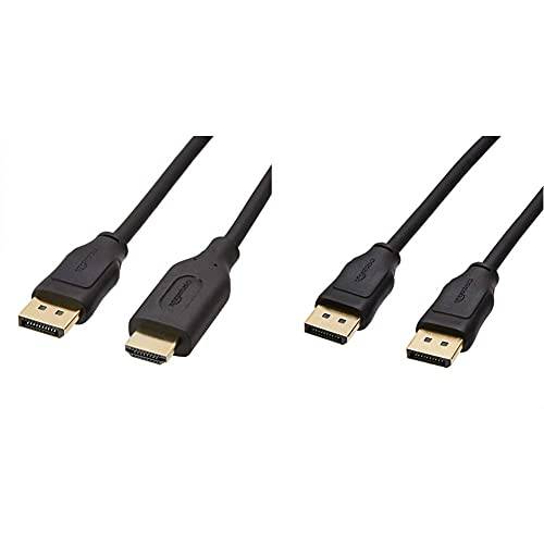 아마존 Basics Uni-Directional DisplayPort,DP, DP to HDMI 디스플레이 케이블 - 10 Feet& DisplayPort,DP, DP to DisplayPort,DP, DP HD 디스플레이 케이블 - 10 Feet