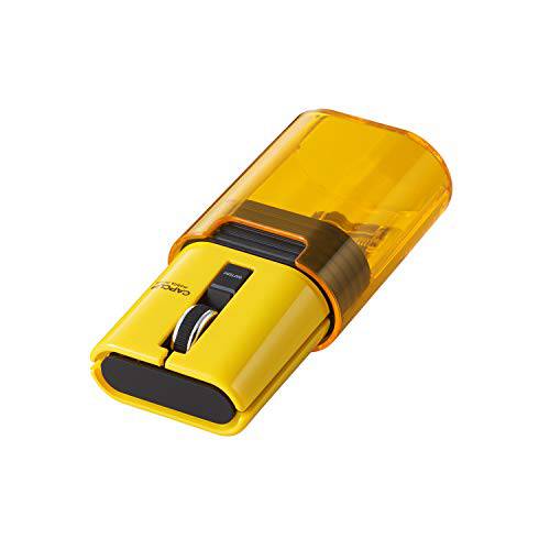 ELECOM 2.4G 블루투스 BlueLED 무소음 Clippable 마우스 USB Built-in 충전식 리튬 배터리 Super-Compact 사이즈 4-Button 기능 1200 DPI Yellow (M-CC2BRSYL-US)