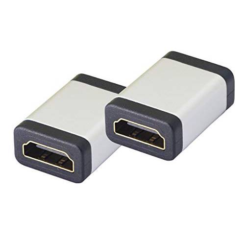 HDMI 커플러, 4K HDMI 커넥터 Female to Female 어댑터, 알루미늄 합금 HDMI 확장기 지원 3D 4K 1080P 확장 HDMI 디바이스 - 2 팩