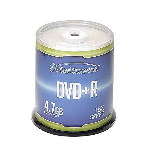 광학 Quantum DVD+ R 4.7GB 16x 브랜드 기록가능 미디어 디스크 - 100 Spindle (FFP) OQDPR16LT-BX
