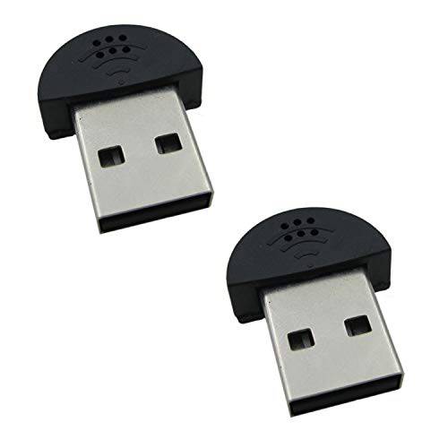 KISEER 2 Pcs USB 2.0 미니 마이크,마이크로폰, 노트북/ 데스크탑 PC 플러그 and 플레이 스카이프, MSN, 야후 레코딩, 유튜브, 구글 음성 검색 and 게임