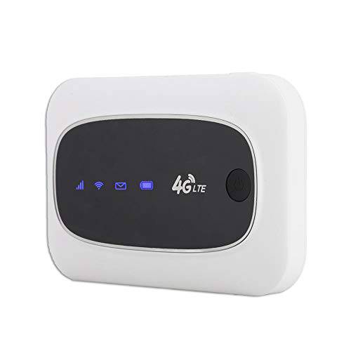 4G LTE 휴대용 와이파이 모뎀 미니 무선 휴대용 라우터 휴대용 포켓 와이파이 라우터 핫스팟 실내/ 아웃도어, 여행용 파트너 모뎀 와이파이 게이밍 Router(White)