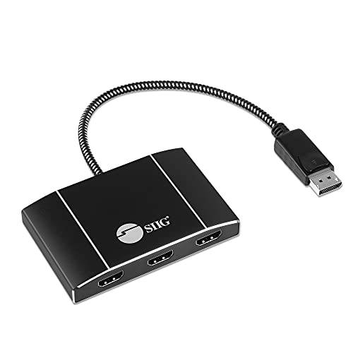 SIIG 3 포트 DisplayPort,DP 1.4 to HDMI MST 허브 4K - 1x3 DP 1.4 to HDMI 멀티 모니터 분배기 and 어댑터 Extended 디스플레이 모드 and 미러 모드 - 윈도우 PCs and 노트북 (Not Mac OS)