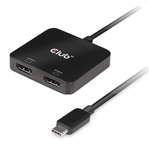 클럽 3D 2 포트 멀티 모니터 어댑터 USB 타입 C to 듀얼 HDMI 4K 60Hz 분배기- USB 타입 C to HDMI MST 허브 듀얼 4K 60Hz-CSV-1556