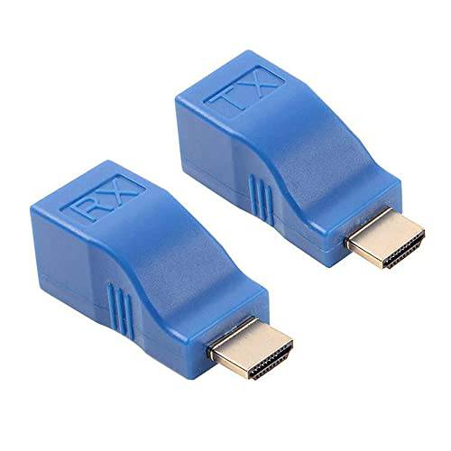 HDMI 확장기 어댑터, HDMI to RJ45 이더넷 네트워크 컨버터, 변환기 Over by Cat5-e/ 6 케이블 분배기 1080p up to 30m/ 98ft 리피터 HDTV HD TV DVD PS4 STB