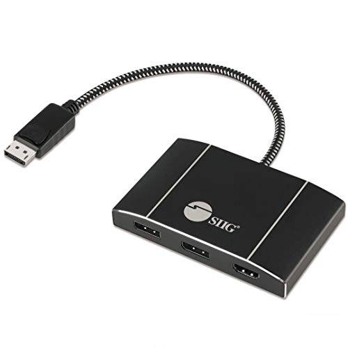 SIIG DisplayPort,DP 1.4 to 2X DisplayPort,DP and 1x HDMI MST 허브 4K - 1x3 DP 1.4 to DP and HDMI 멀티 모니터 분배기 and 어댑터 Extended 디스플레이 모드 - 윈도우 PCs and 노트북 (Not Mac OS)