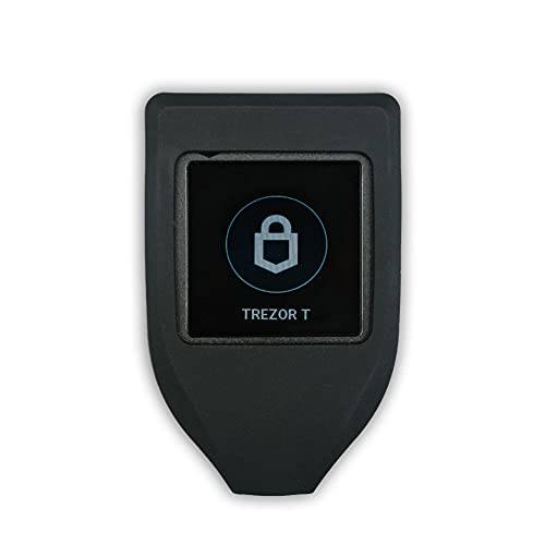 CVER - 보호 실리콘 케이스 Trezor 모델 T, USB C and 마이크로 SD 컷아웃 (블랙)