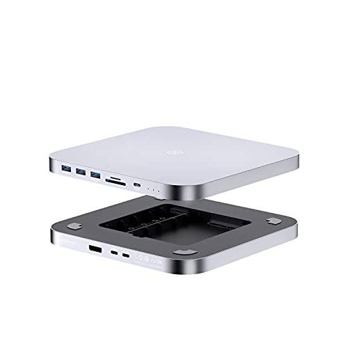 Hagibis USB-C 허브 듀얼 하드디스크 인클로저, Type-C 탈부착 스테이션 Mac 미니 M1 2.5inch SATA, M.2 NVMe NGFF, 4K@60Hz DP1.4, USB 3.1 Gen2, 10Gbps USB-C, SD/ 마이크로 SD 맥북 (MC25 프로)