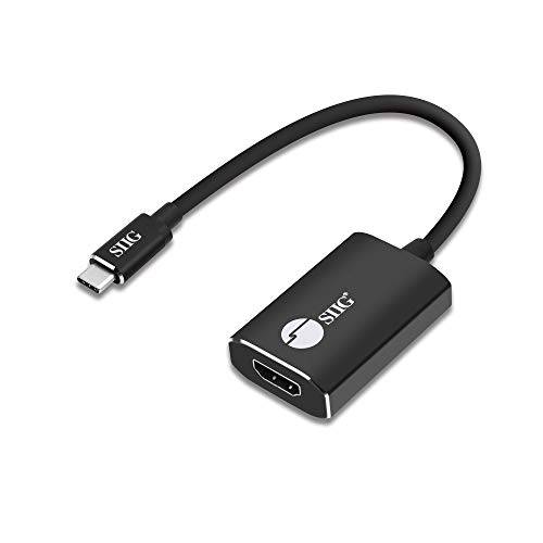 SIIG CB-TC0C12-S1 USB 타입 C to 4K HDMI 케이블 어댑터 - 썬더볼트 3 호환가능한 - Male to Female 컨버터, 변환기 - 양면 플러그 디자인 - 지원 6.0Gbps 대역폭