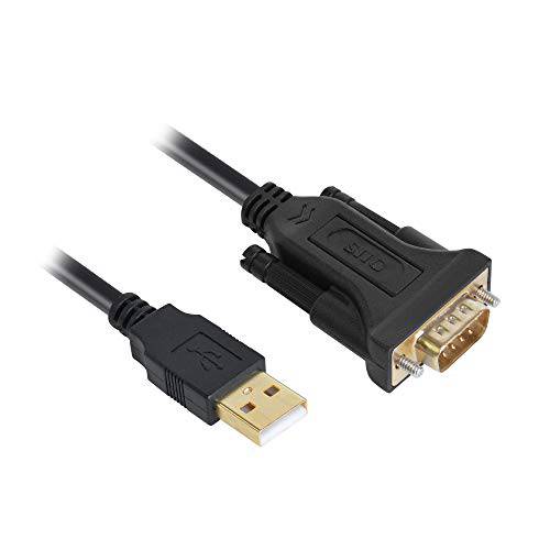 SIIG USB to Serial 어댑터, USB 2.0 to RS-232 Male 9-pin DB9 케이블, 3.3ft, FTDI FT232 칩셋, 250Kbps, 24K 골드 Gilded, TAA Compliant, ESD 프로텍트,  윈도우& Mac (JU-CS0311-S1)