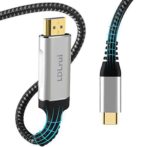 롱 USB C to HDMI 케이블 16.5ft/ 5m [4K@60Hz 하이 Refresh 율], LDLrui Type-C [썬더볼트 3] to HDMI HDR 케이블 호환가능한 맥북 프로/ 에어, 아이패드 프로, 서피스 북 2, 갤럭시 S20, XPS, and More