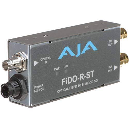 AJA FiDO-R-ST 싱글 채널 광학 파이버 ST to SDI 컨버터, 변환기 듀얼 SDI 출력