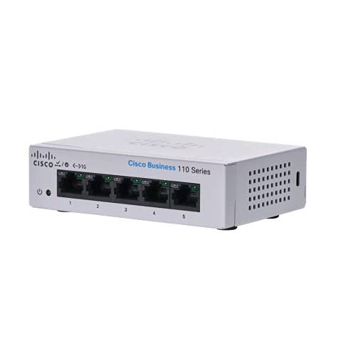 Cisco 비지니스 CBS110-5T-D Unmanaged 스위치, 5 포트 GE, 데스크탑, Ext PS, 리미티드 라이프타임 프로텍트 (CBS110-5T-D-NA)
