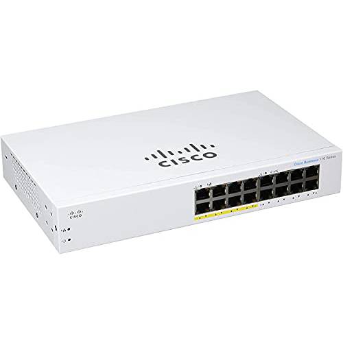 Cisco 비지니스 CBS110-16PP Unmanaged 스위치, 16 포트 GE, 부분 PoE, 리미티드 라이프타임 프로텍트 (CBS110-16PP-NA)