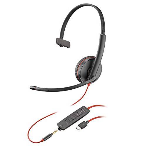 Plantronics Blackwire 3215 USB-C 헤드셋, On-Ear 모노 헤드셋, 유선