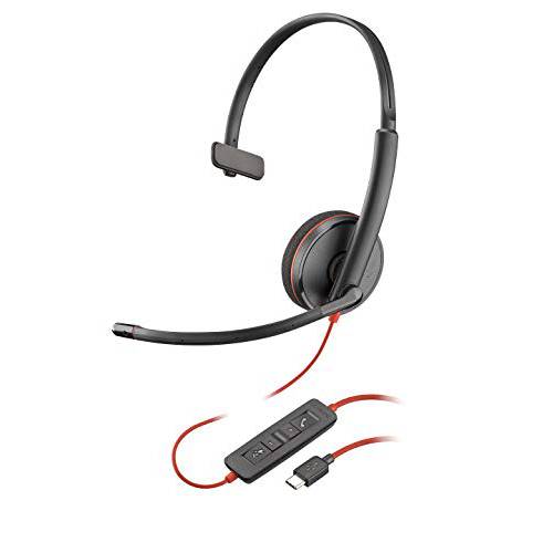 Plantronics Blackwire 3210 USB-C 헤드셋, On-Ear 모노 헤드셋, 유선