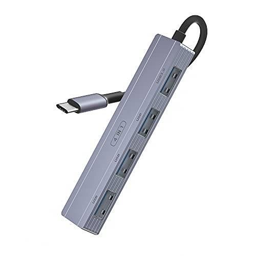 USB C 허브 3.0, 4 포트 Type-C 멀티포트 USB 확장기 어댑터 노트북, 맥북 프로, 아이패드 프로, XPS, Pixelbook and More.