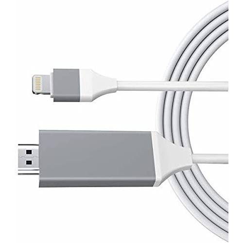 esbeecables 2K 라이트닝 to HDMI 어댑터 케이블 6.6ft, 애플 MFi 인증된 아이폰 to HDMI 어댑터 라이트닝 to 디지털 AV 어댑터 아이폰 아이패드 아이팟 to HD TV 프로젝터 모니터 지원 모든 iOS