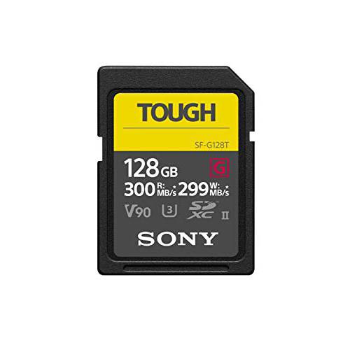 소니 TOUGH-G 시리즈 SDXC UHS-II 카드 128GB, V90, CL10, U3, 맥스 R300MB/ S, W299MB/ S (SF-G128T/ T1)