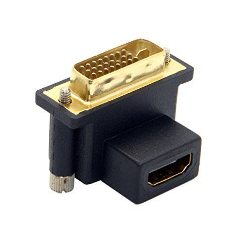Cablecc Up 앵글드 90 도 DVI Male to HDMI Female 어댑터  컴퓨터& HDTV&  그래픽 카드