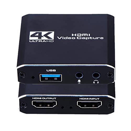 캡쳐 카드,  오디오비디오, AV 캡쳐 카드, HDMI to USB 3.0 마이크 입력&  오디오 출력 and HDMI Loop-Out 1080P 60FPS 라이브 스트리밍 게임 레코더  닌텐도스위치, PS3, PS4, 엑스박스 원