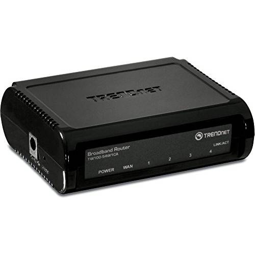 TRENDnet 4-Port 광대역 라우터, 4 x 10-100 Mbps Half-Full 듀플렉스 스위치 포트, 인스턴트 Recognizing, 리모컨 관리, MAC 주소 컨트롤 to Allow Or Deny 액세스, 블랙, TW100-S4W1CA