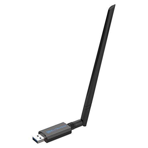 Blueshadow USB 와이파이 어댑터 - 듀얼밴드 2.4G/ 5G 미니 Wi-fi ac 무선 네트워크 카드 동글 하이 게인 안테나 데스크탑 노트북 PC 지원 윈도우 XP Vista/ 7/ 8/ 8.1/ 10 (USB 와이파이 1200Mbps)