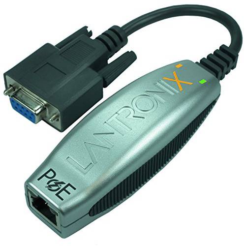Lantronix 컴팩트 1-Port 안전한 Serial (RS232/ RS422/ RS485) to IP 이더넷 디바이스 서버; Up to 256-bit AES 암호화; 파워 Over 이더넷 (PoE) 802.3AF