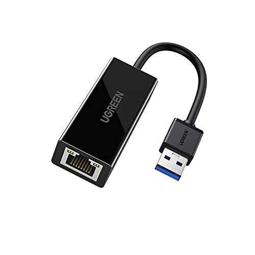 UGREEN USB 랜포트 USB 3.0 to 10 100 1000 기가비트 이더넷 랜 네트워크 어댑터 이더넷 호환가능한  닌텐도스위치 맥북 서피스 프로 노트북 PC 블랙