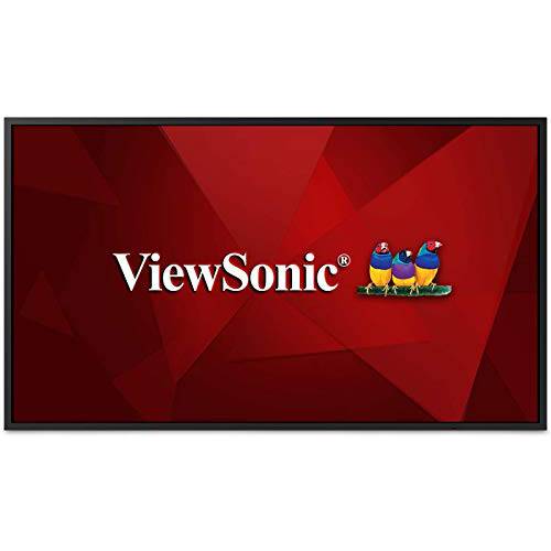 ViewSonic CDE4320 43 인치 4K UHD 무선 Presentation 디스플레이 통합 쿼드코어 프로세서, 24/ 7 작동 평가 16GB 스토리지 스크린 셰어링 RJ45 or Wi-Fi HDMI DVI VGA, No 베이스 스탠드, 블랙