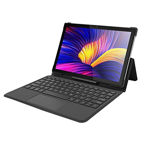 태블릿, 태블릿PC PC, Veidoo 2 in 1 태블릿, 4GB 램, 64GB 스토리지,  옥타코어 프로세서, FHD 디스플레이, GPS, 5G 와이파이 듀얼 SIM 카드 4G LTE, 안드로이드 10 인치 태블릿, 태블릿PC 컴퓨터 Keyboard(Gray)