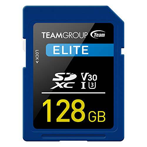팀그룹 Elite 128GB UHS-I/ U3 SDXC 메모리 카드 U3 V30 4K UHD Read 스피드 up to 90MB/ s 프로페셔널 블로거, 영화제작자,  사진작가&  컨텐츠 큐레이터 TESDXC128GIV3001