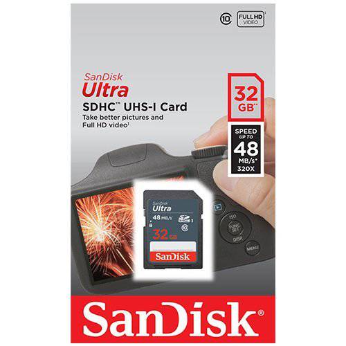 SanDisk 울트라 32GB Class 10 SDHC UHS-1 메모리 카드 up to 48MB/ s - SDSDUNB-032G