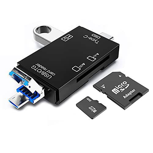 USB C 마이크로 SD 카드 리더, 리더기, Leizhan 3-in-1 USB C to 마이크로 USB and USB A 메모리 리더, 리더기, OTG 카드 리더, 리더기 어댑터 카메라 SD/ 마이크로 SD/ SDHC/ SDXC/ MMC, 호환가능한 맥북/ 윈도우/ 삼성 안드로이드