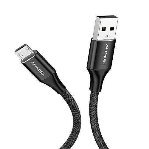 마이크로 USB 케이블 2M ANMIEL USB to 마이크로 2.4A 안드로이드 나일론 Braided 고속충전 케이블 PS4, 삼성 갤럭시 S7 S6, 노트, LG, 넥서스, 노키아, 엑스박스 원 Controlle and More