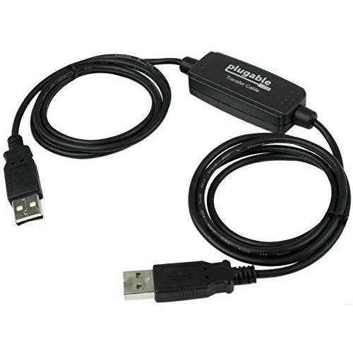 Plugable USB 2.0 전송 케이블, Unlimited 사용, 전송 데이터 Between 2 윈도우 PC’s, 호환가능한 윈도우 10, 8.1, 8, 7, Vista, XP, Bravura 간편 컴퓨터 동기화 소프트웨어 포함